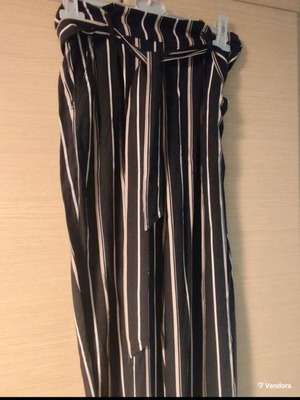 Paper bag pants H&M like new, size M 38 10, black and white
