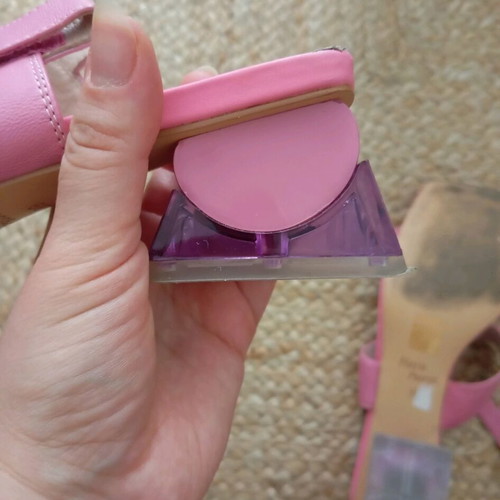 Flavia Passini leather pink sandals used, size 39, eccentric heel
