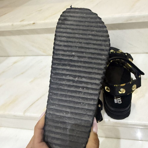 Versace sandals used, black and gold, size 40