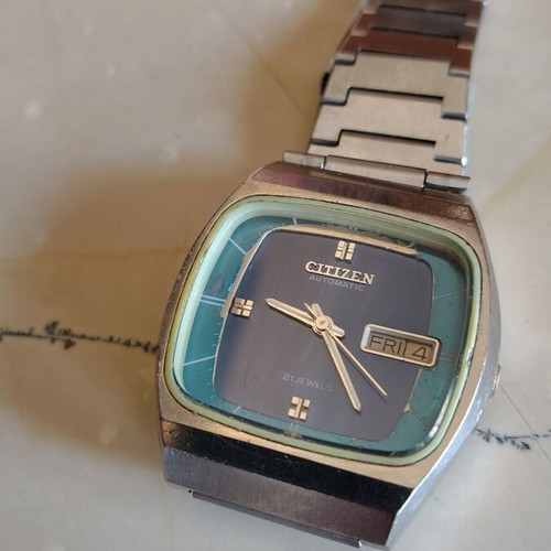 Citizen vintage mechanical wristwatch, 1970s blue dial