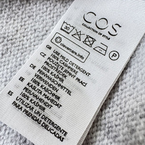 COS cashmere knitted sweater size S new, light grey