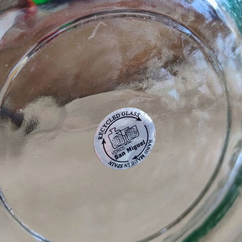 Handmade platter from 100% recycled glass by Vidrios San Miguel, like new