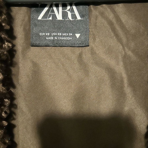 Zara short brown shearling jacket like new