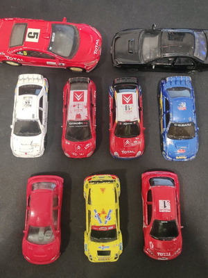 Wrc toy cars used, in fair to poor condition, sold together