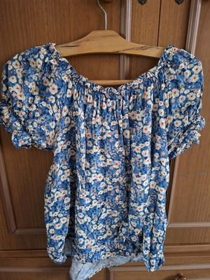 Vintage Floral Top used, blue, size M, boho style