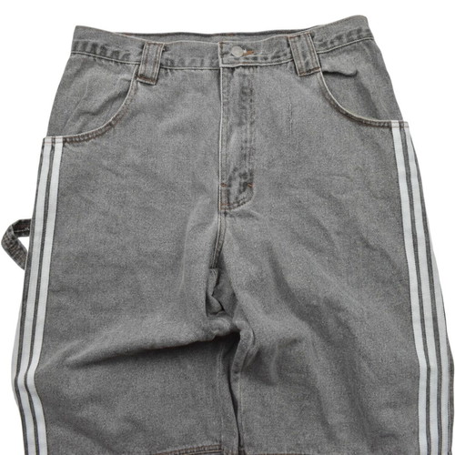 Vintage Y2K Baggy Denim Long Shorts Grey Hip Hop Skate Style used, size L