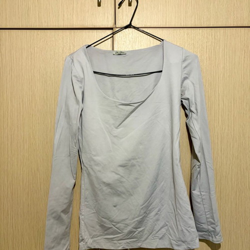 Zara long-sleeve blouse used, white with gray tint, size L