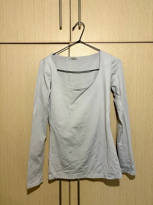 Zara long-sleeve blouse used, white with gray tint, size L