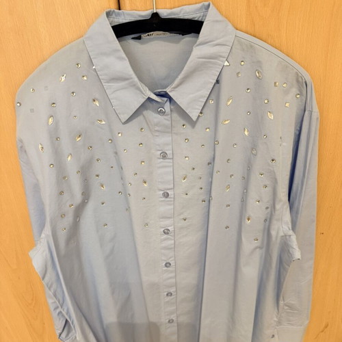 Zara blue shirt with stones used, size M