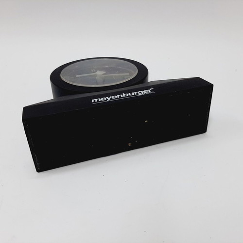 Meyenburger vintage 90s quartz alarm clock used, black plastic
