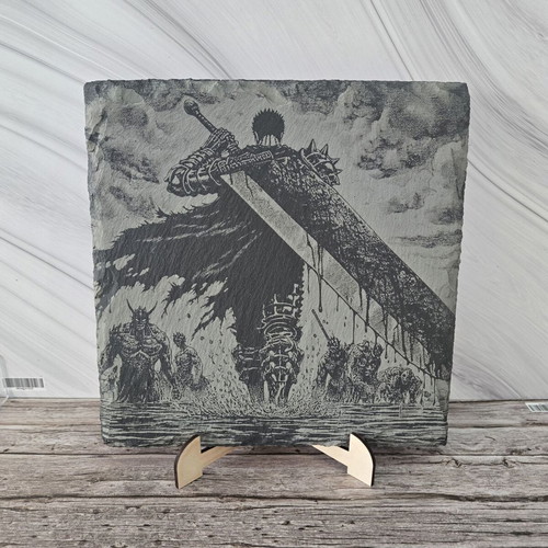 Engraved Berserk volcanic tile new, 20x20 cm