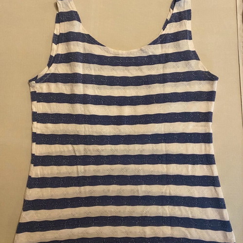 Sleeveless striped mariniere blouse like new, one size, white