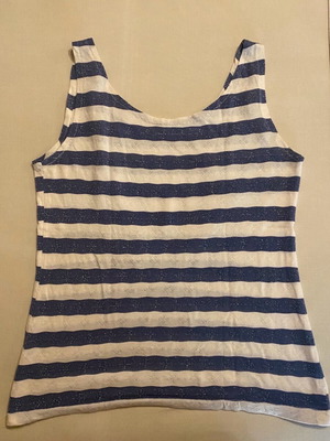Sleeveless striped mariniere blouse like new, one size, white