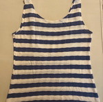 Sleeveless striped mariniere blouse like new, one size, white