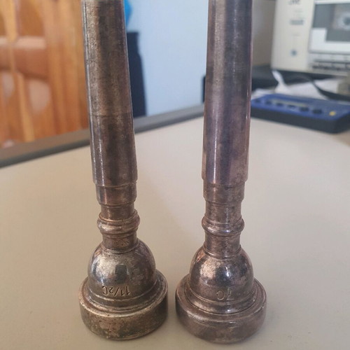 Trumpet mouthpieces used, set of 2, 7c & 11/2c