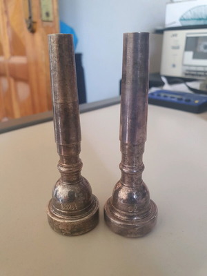 Trumpet mouthpieces used, set of 2, 7c & 11/2c