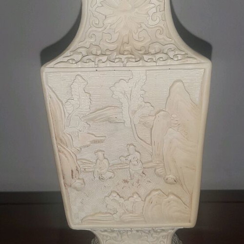 Vase used, hand-carved resin, height 25cm