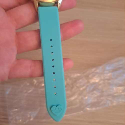 Juicy Couture watch new, gold stainless steel with turquoise silicone strap