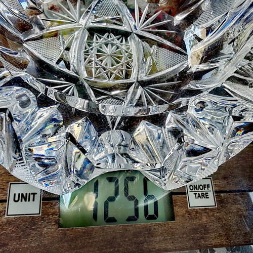 Vintage crystal ashtrays set of 2, lead crystal Bohemia, like new
