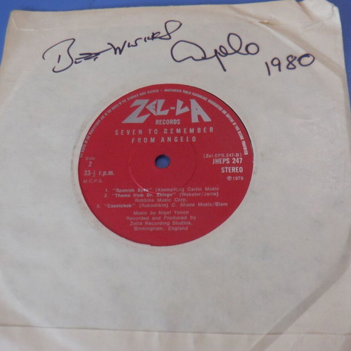 Angelo Seven to Remember vinyl 7" 33rpm signed, used, pop