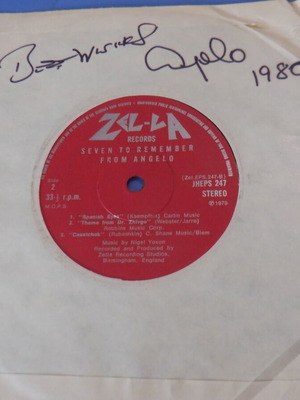 Angelo Seven to Remember vinyl 7" 33rpm signed, used, pop
