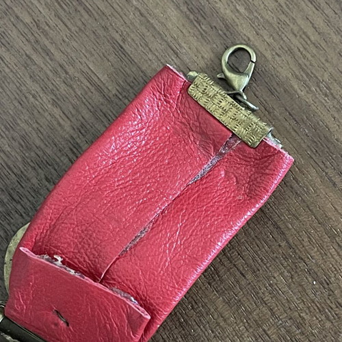 Sodini Bijoux women's vintage bracelet with red leather and baroque design