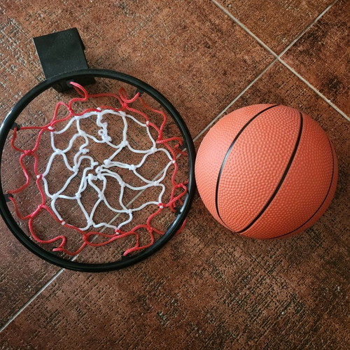 Basketball hoop with ball