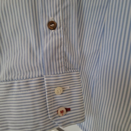 Zara Basics striped shirt white and blue, like new