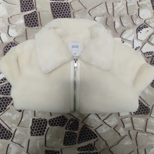 Calliope cream-beige faux fur jacket