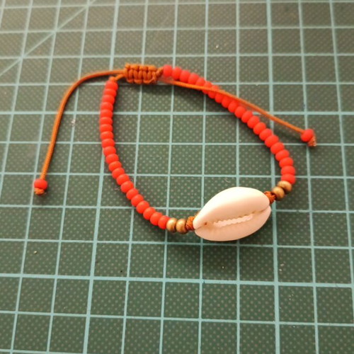 Handmade bracelet new, summer style beige and orange