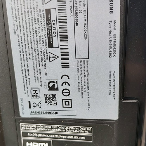 Samsung Curved UE49MU6202KXXH mainboard and power supply like new