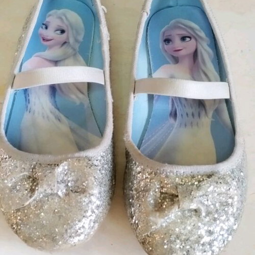 Elsa Frozen silver ballerina shoes with glitter size 29 used