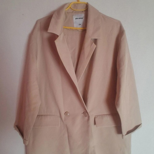 Pink Woman beige mid-length coat like new, size M