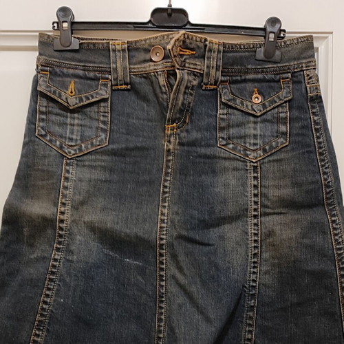 Y2K Vintage Denim Midi Skirt dark wash, like new, Massimo Dutti