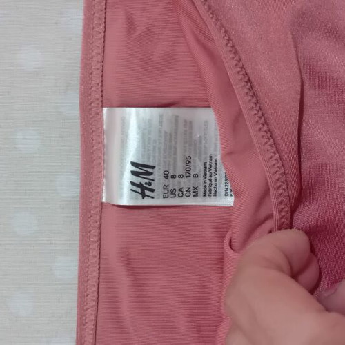 H&M women's swimsuit size 40 like new, pink gold fabric