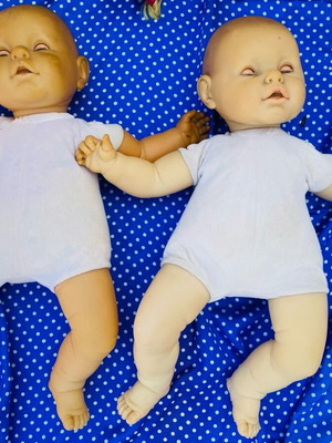 Old Baby Dolls used, height 57 cm each, set of 2