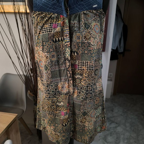 Miss Sixty Denim Patchwork Shirt Dress like new, multicolor