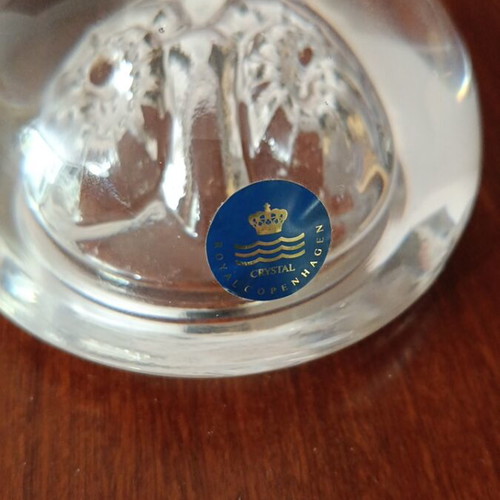 Crystal paperweight with ram design, new