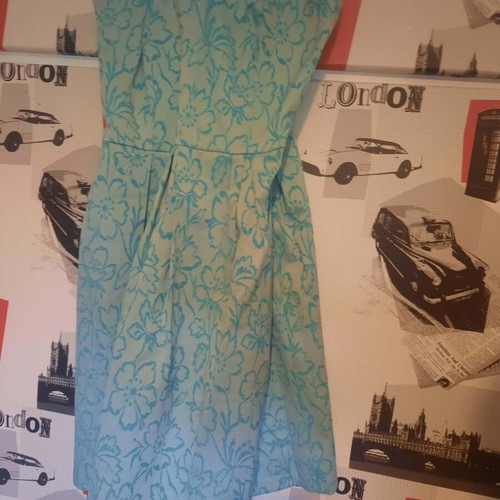 Official dress like new, white and turquoise