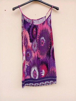 Women's printed blouse with straps size M like new, fuchsia/pink