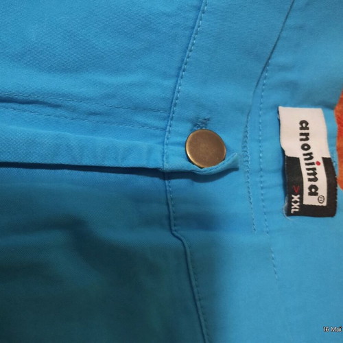 Capri pants new turquoise XXL cotton with side button opening
