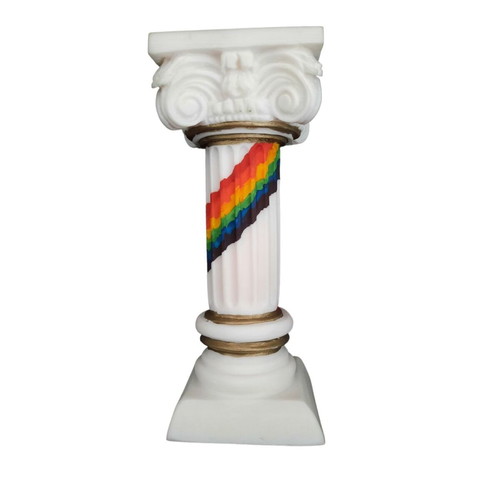 Corinthian style column alabaster white – rainbow 16.5cm new