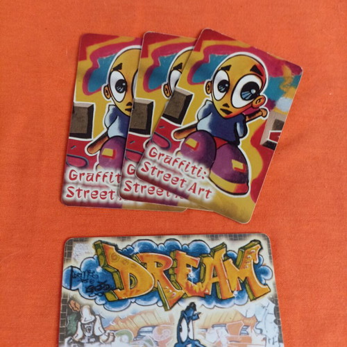 Graffiti Street Art phone card set used, 4 pieces 1997