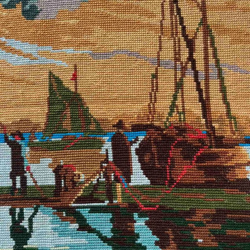 Handmade textile painting frame