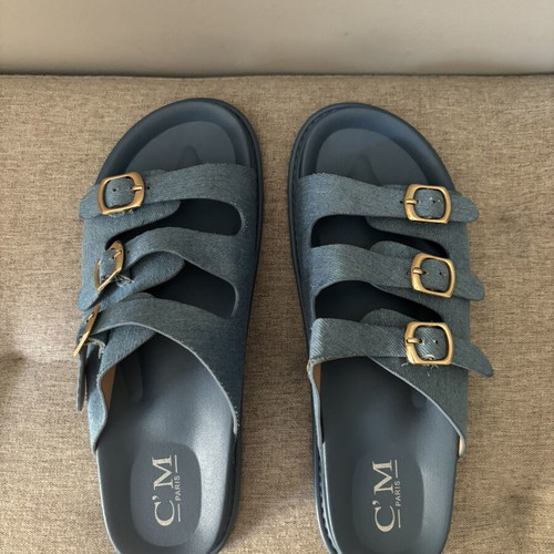 Denim slippers new, size 39 fitting 38, blue