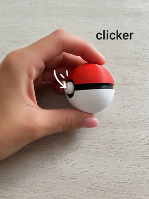 Pokeball Clicker fidget toy new, 3D-printed with mechanical switch