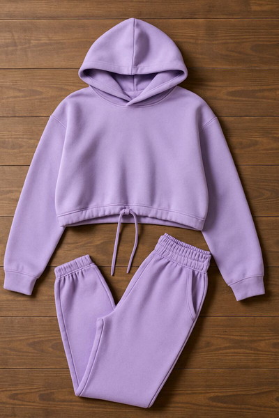 BLVCK Γυναικείο Σετ Φόρμας – Λιλά Hoodie & Παντελόνι