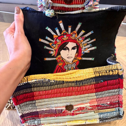 Kooreloo bag like new, colorful with long chain 25cm