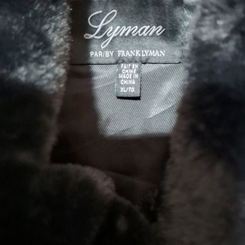 Frank Lyman synthetic fur black XL like new with sequins
