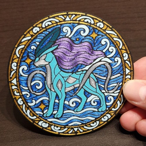 Pokemon 3D printed circular coasters set of 4 new